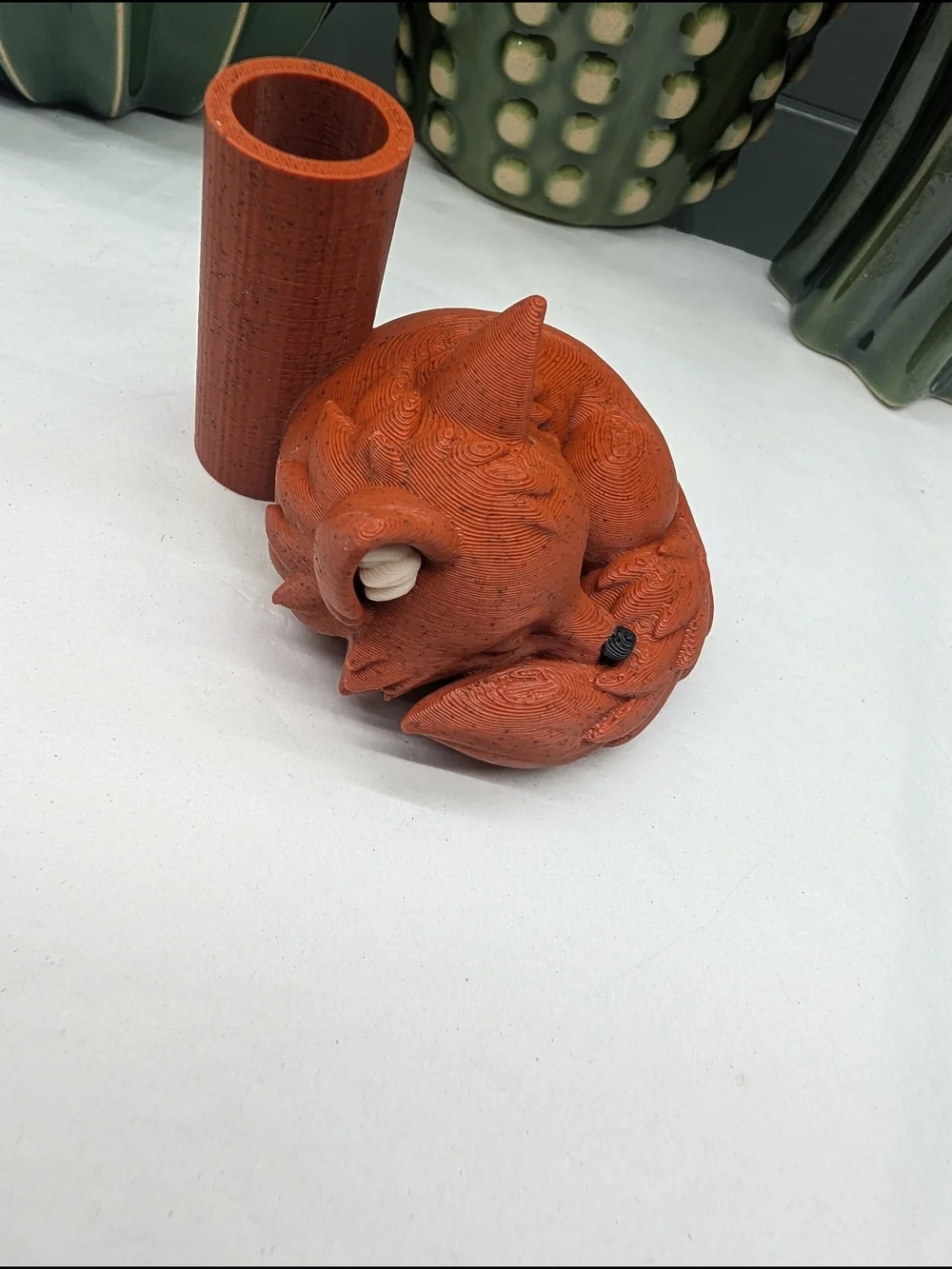 3D Printed Fox Pen Holder/Desk Accessory in Orange
